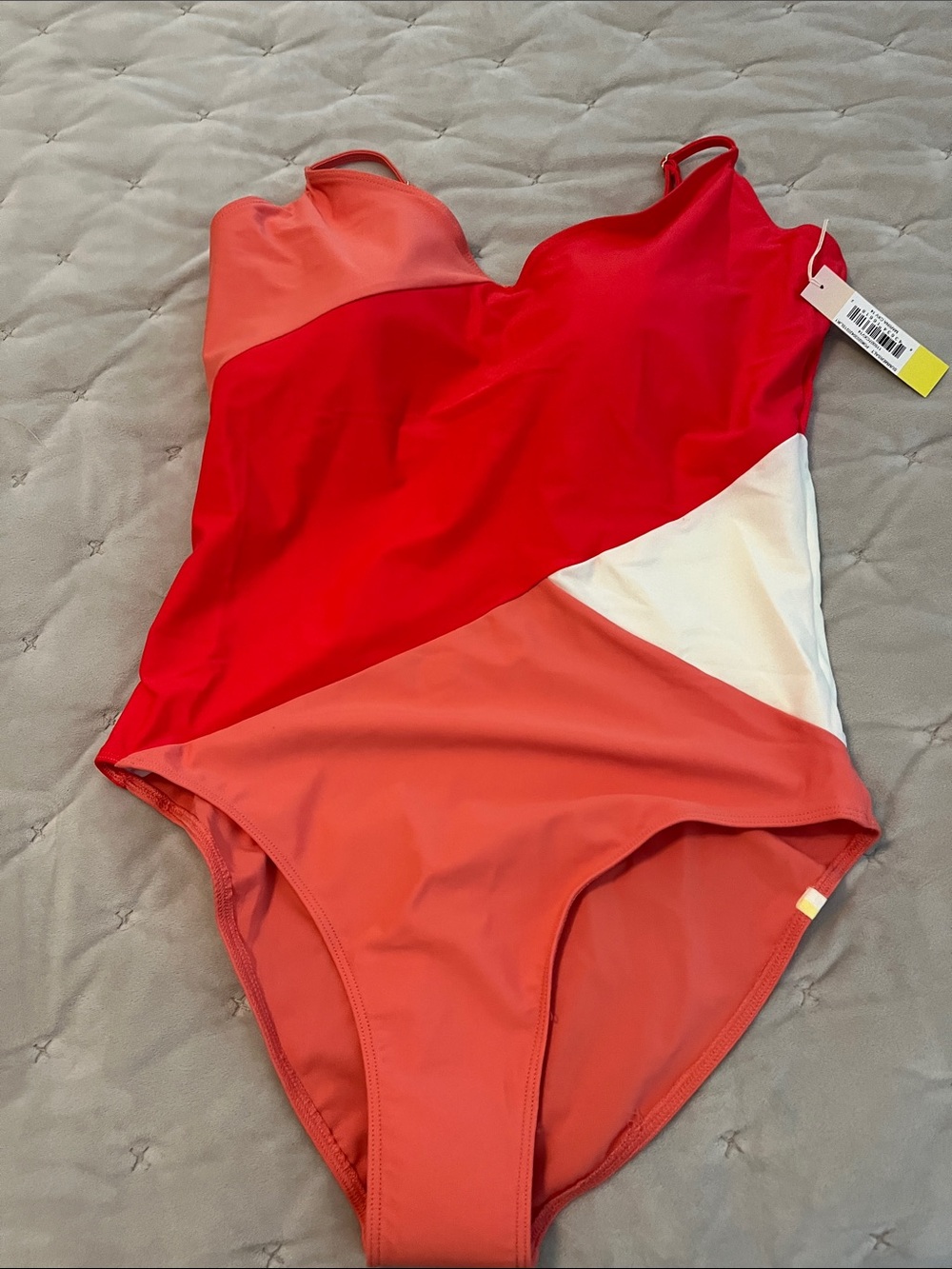 summersalt Marina Colorblock One-Piece Swimsuit in Red, Coral & White